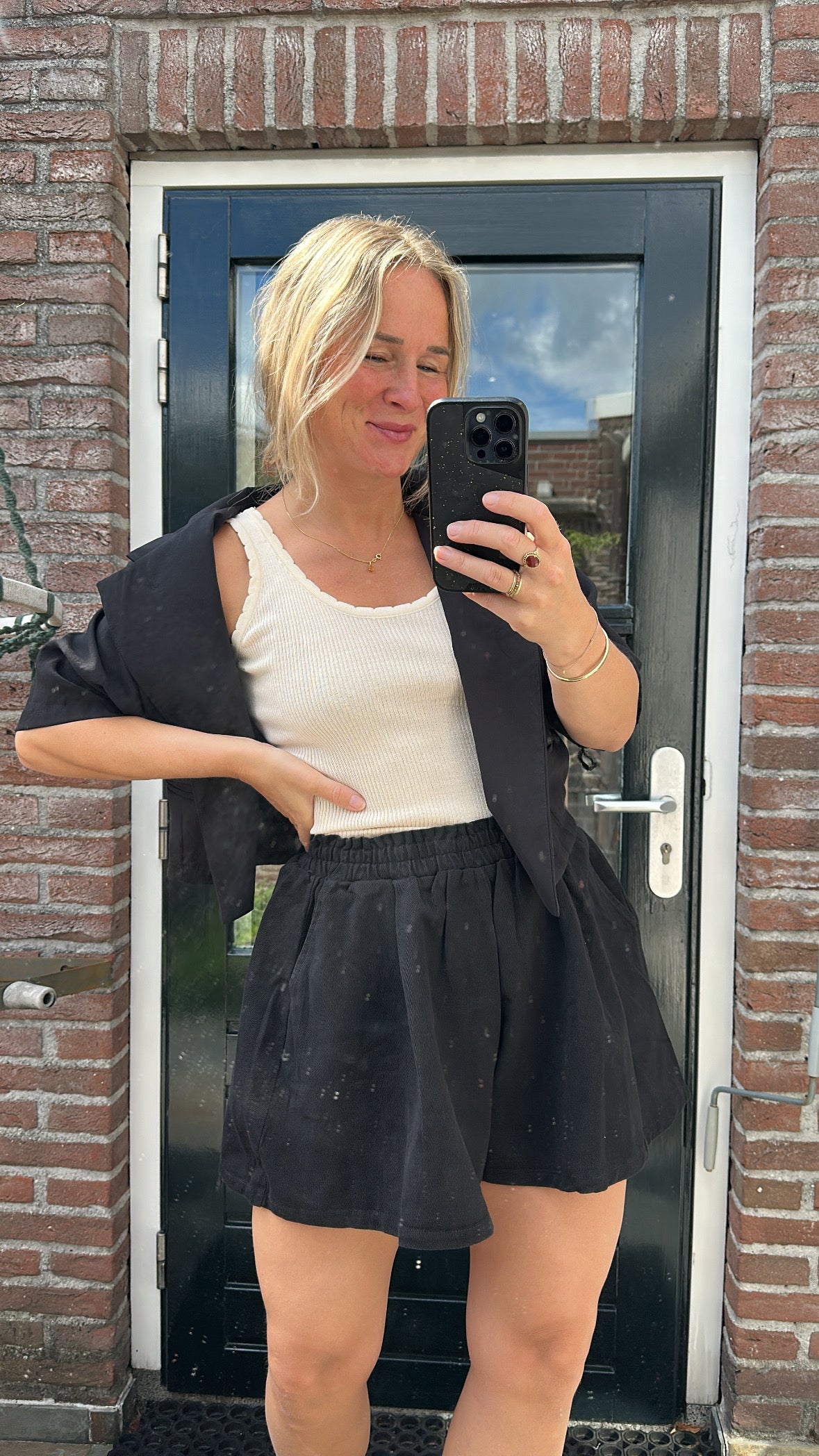 Bass - zwart kort broekje wijd