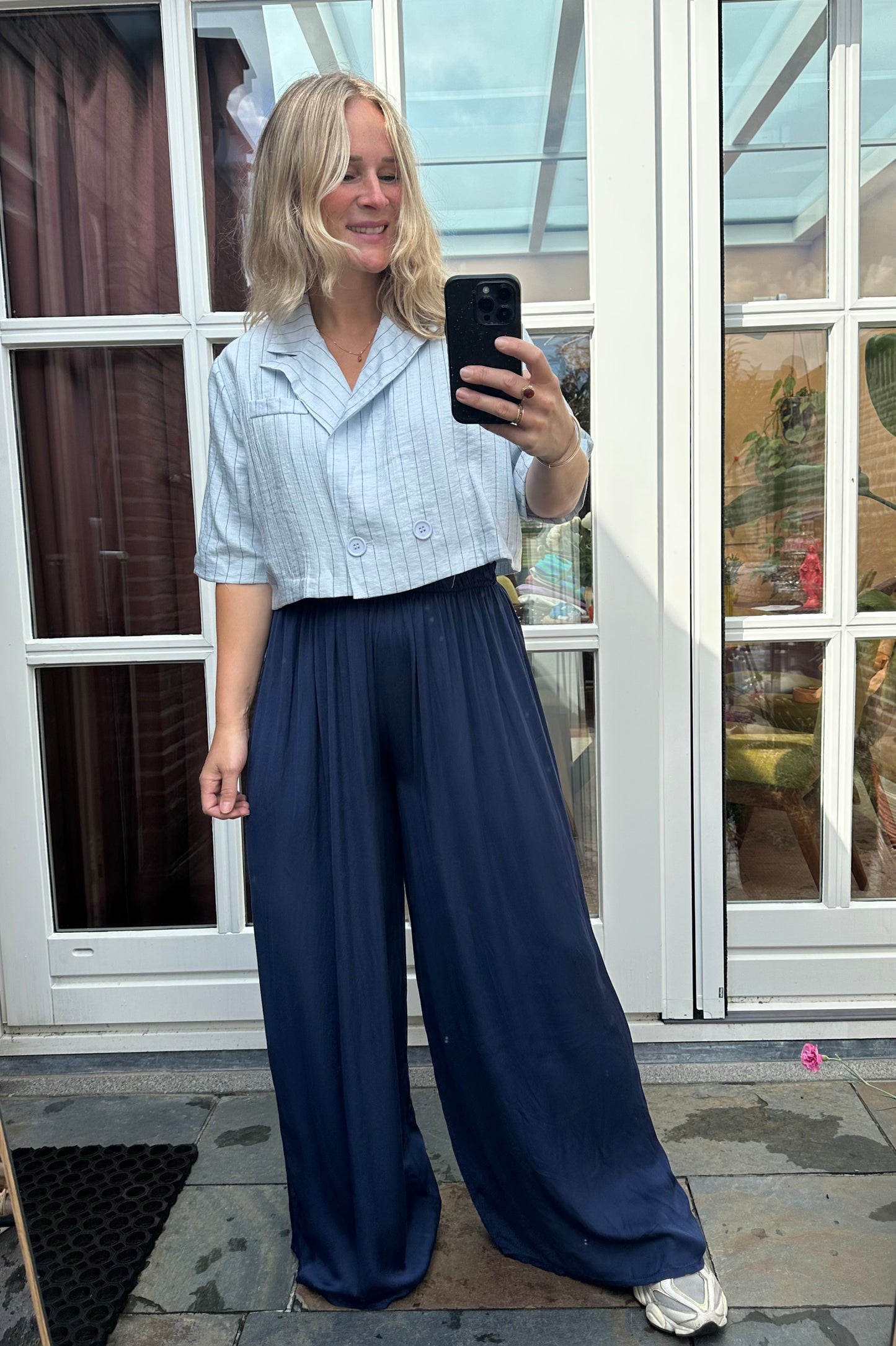 Gaia - viscose broek blauw
