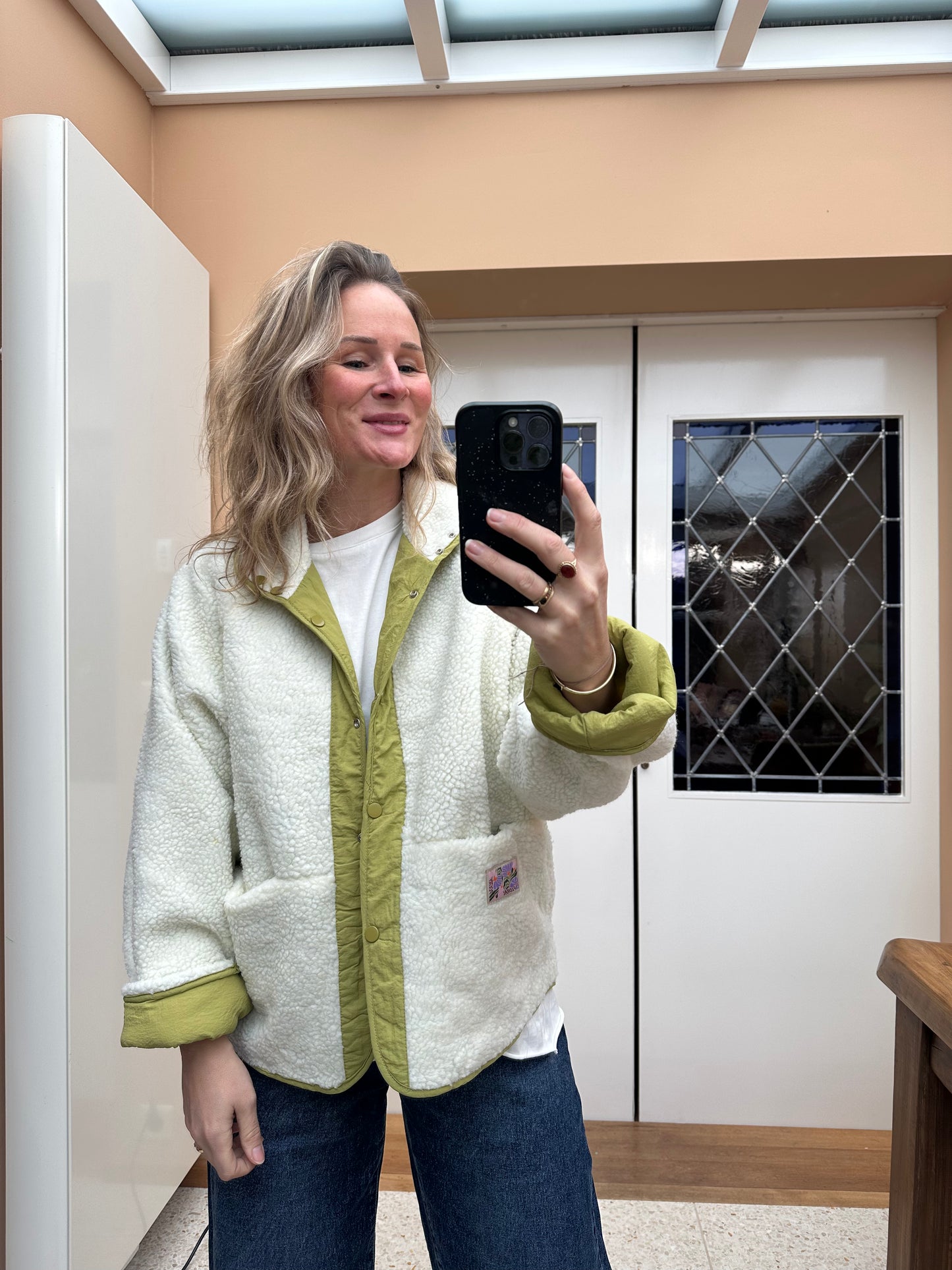 April - reversible jasje groen / wit