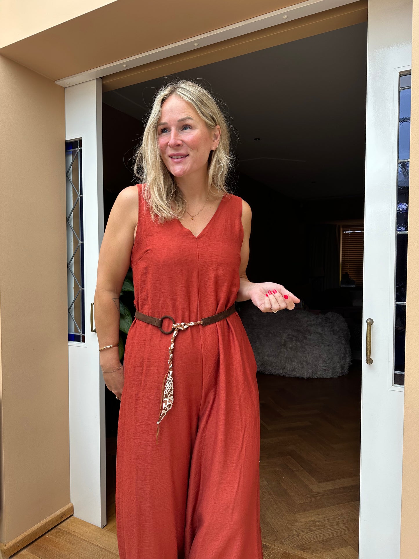 Farwa - jumpsuit terracotta