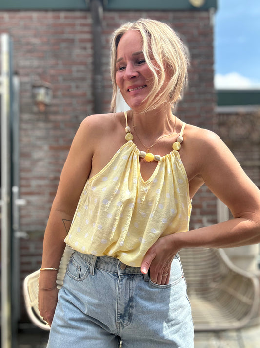 Elin - Licht geel stippen top kralen