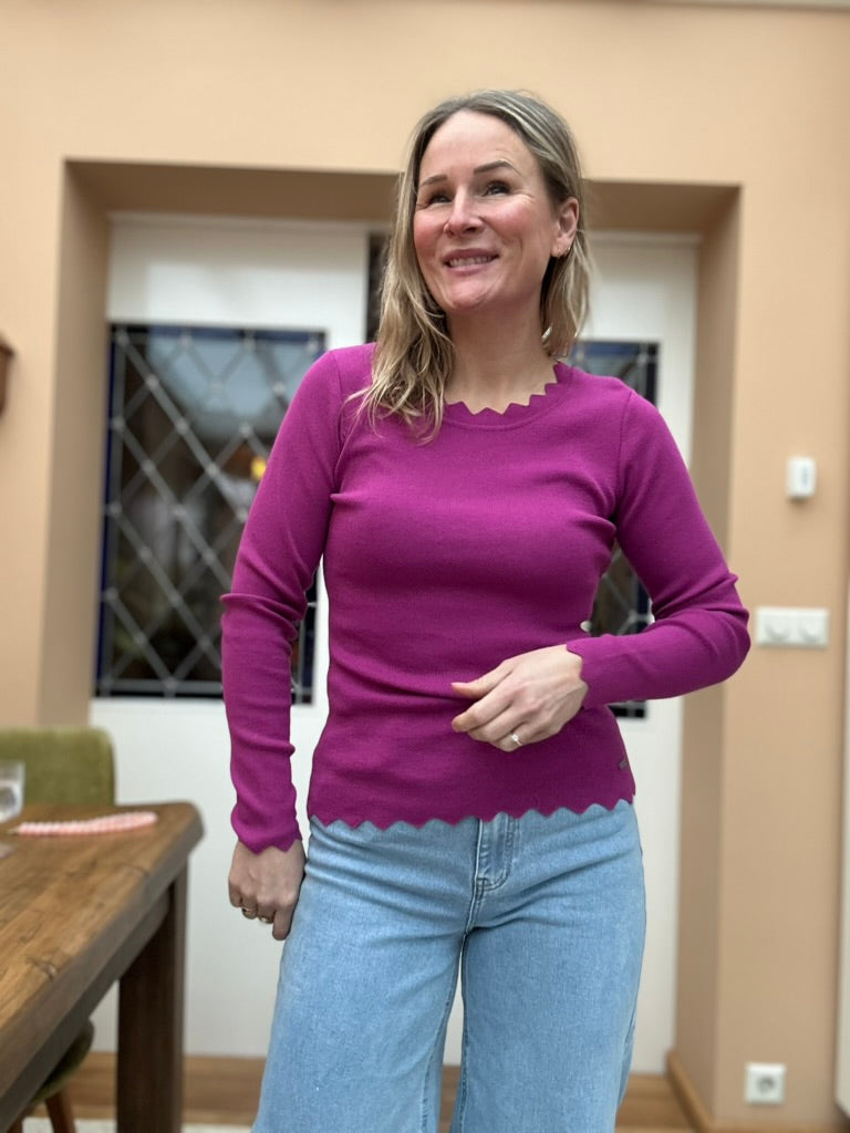Britt -paars/rozig strak truitje