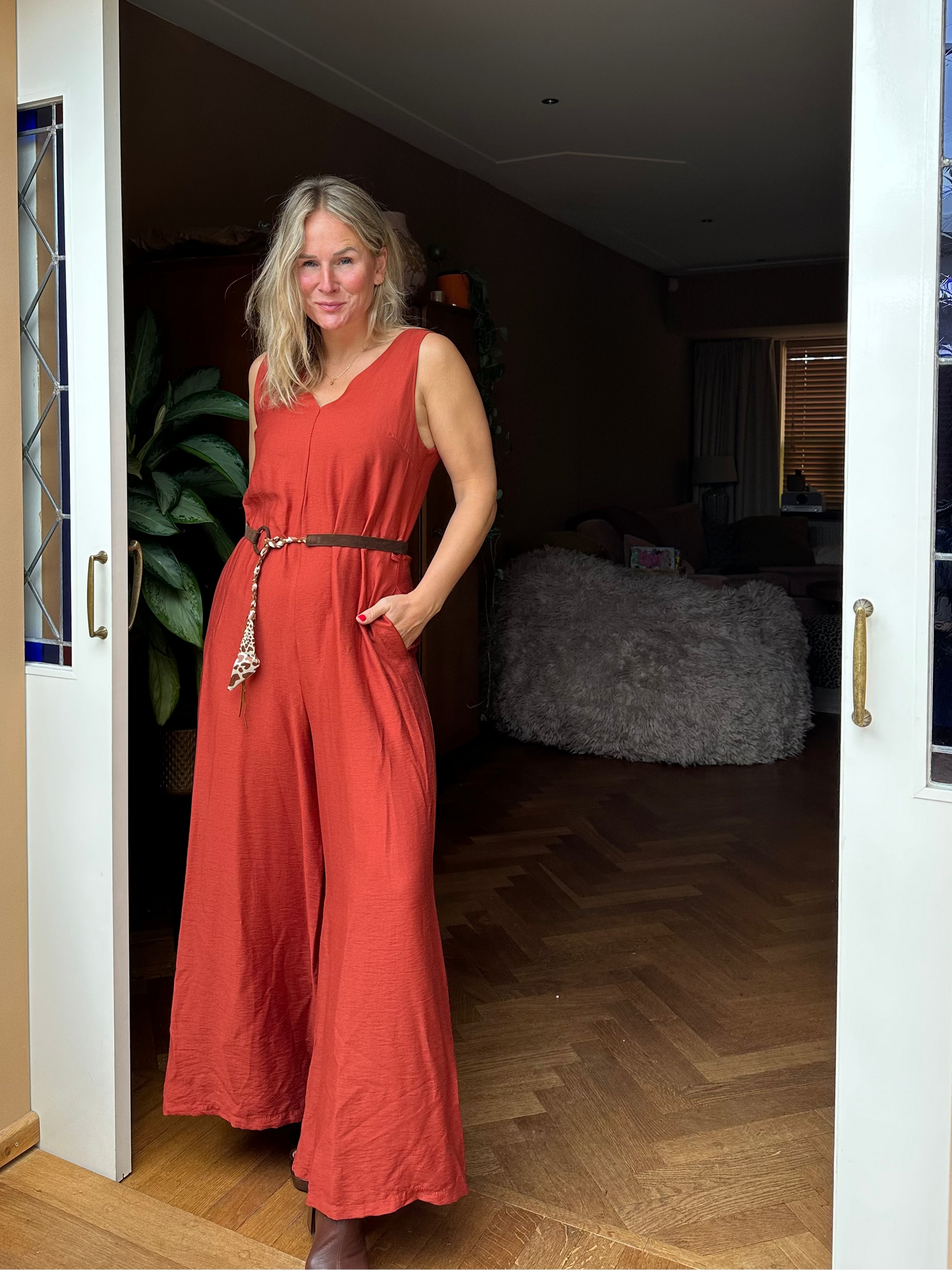 Farwa - jumpsuit terracotta