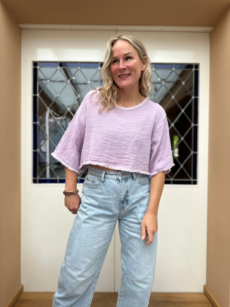 Flo - cropped shirtje lila