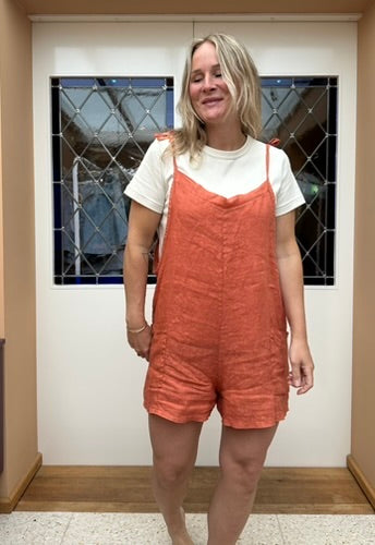 Foob - linnen playsuit terra