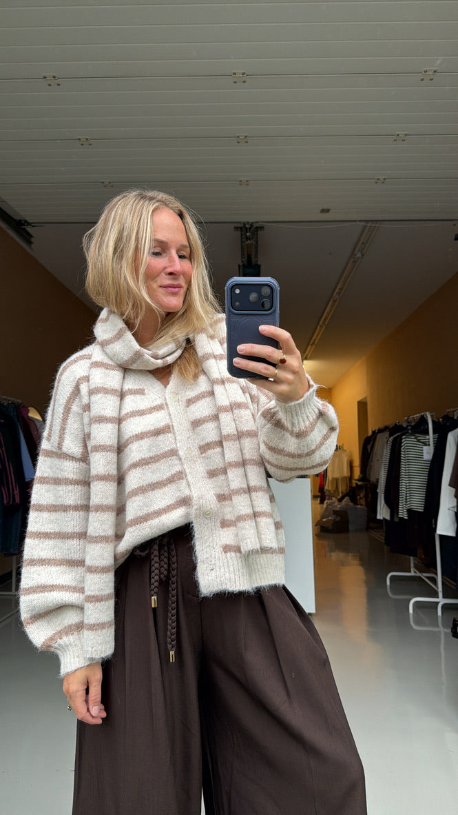 Lindy - strepen vest met sjaal