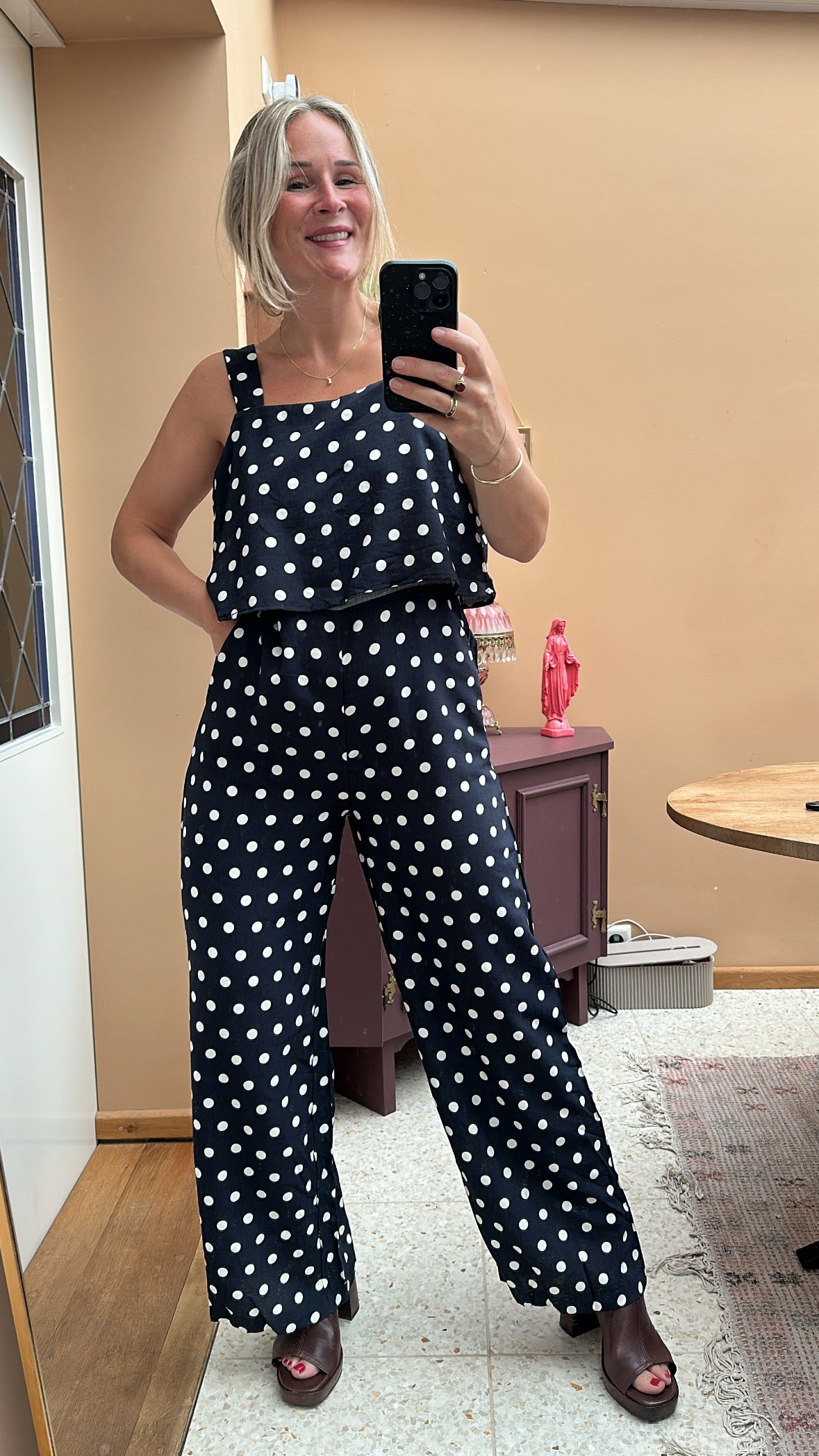 Hiba - jumpsuit stip blauw/wit