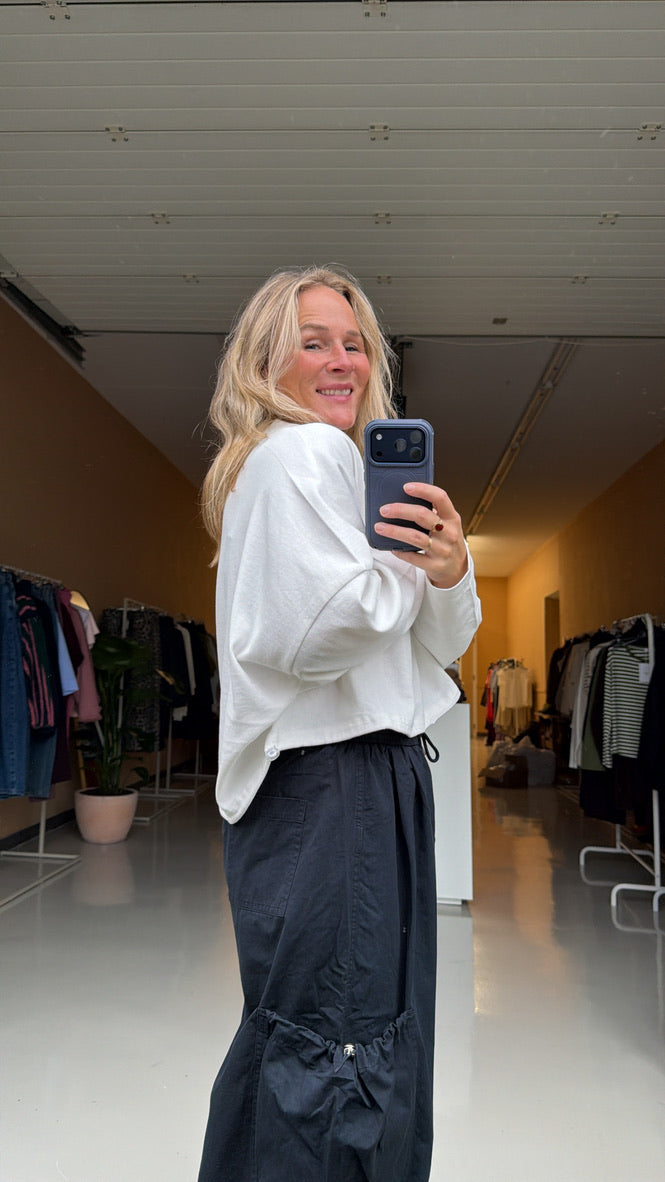 Lobke - Ecru wijd shirt cropped