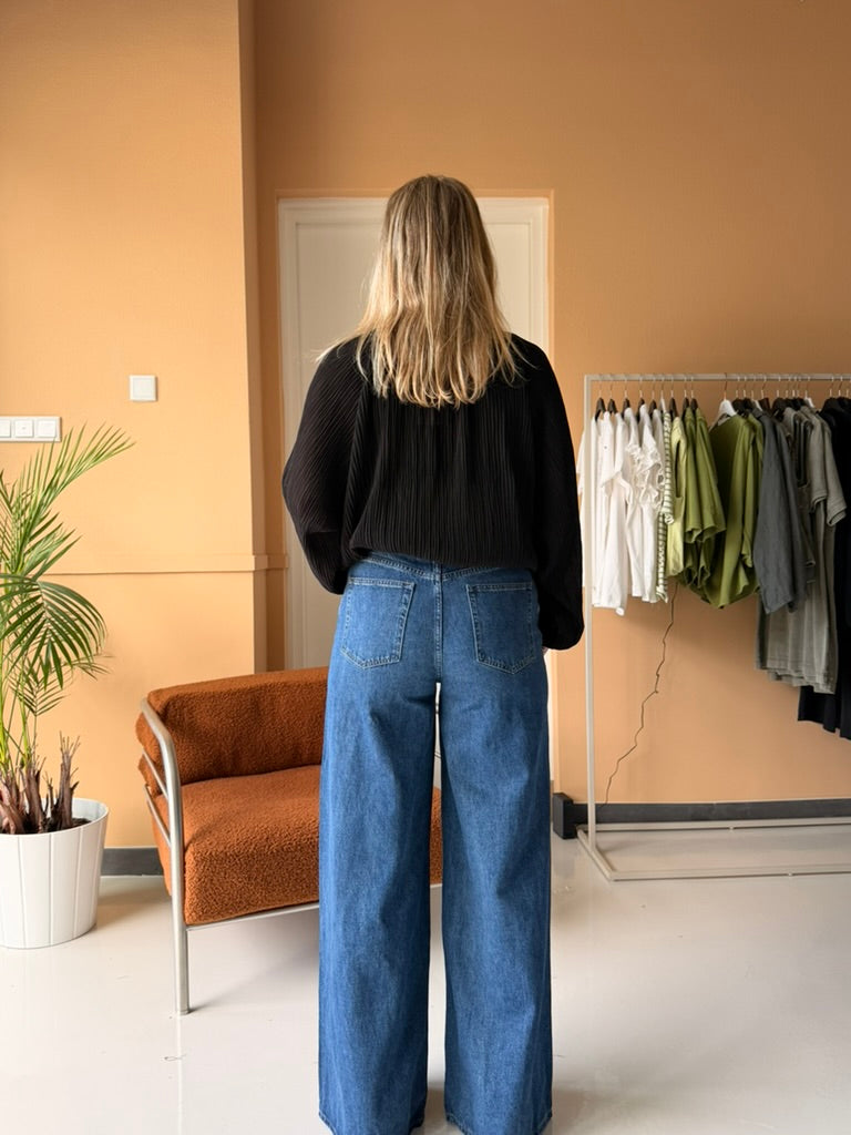 Barnes - dark blue wideleg jeans