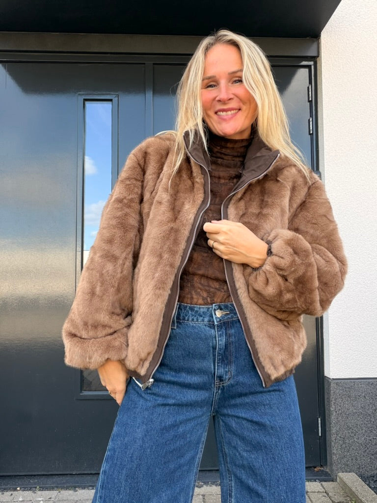 Livia - bruin jasje / bont jasje