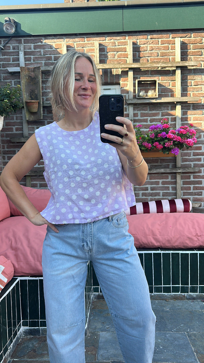 Gwyneth - stippen top lila