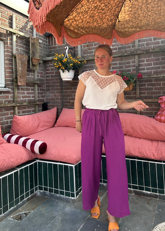 Esmee - paarse luchtige broek