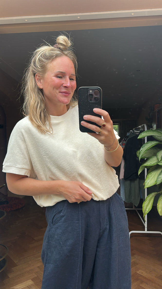Emely - badstof top crème