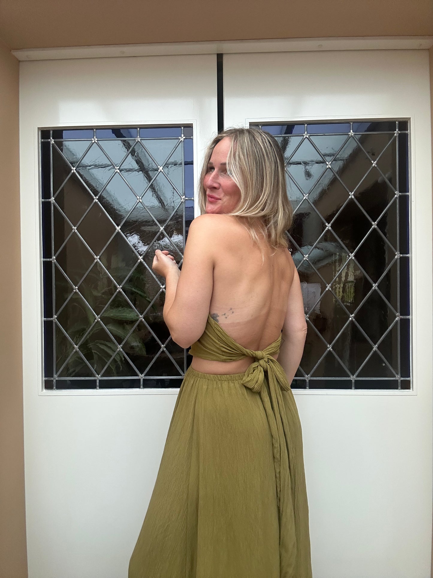 Florence - groene jurk blote rug