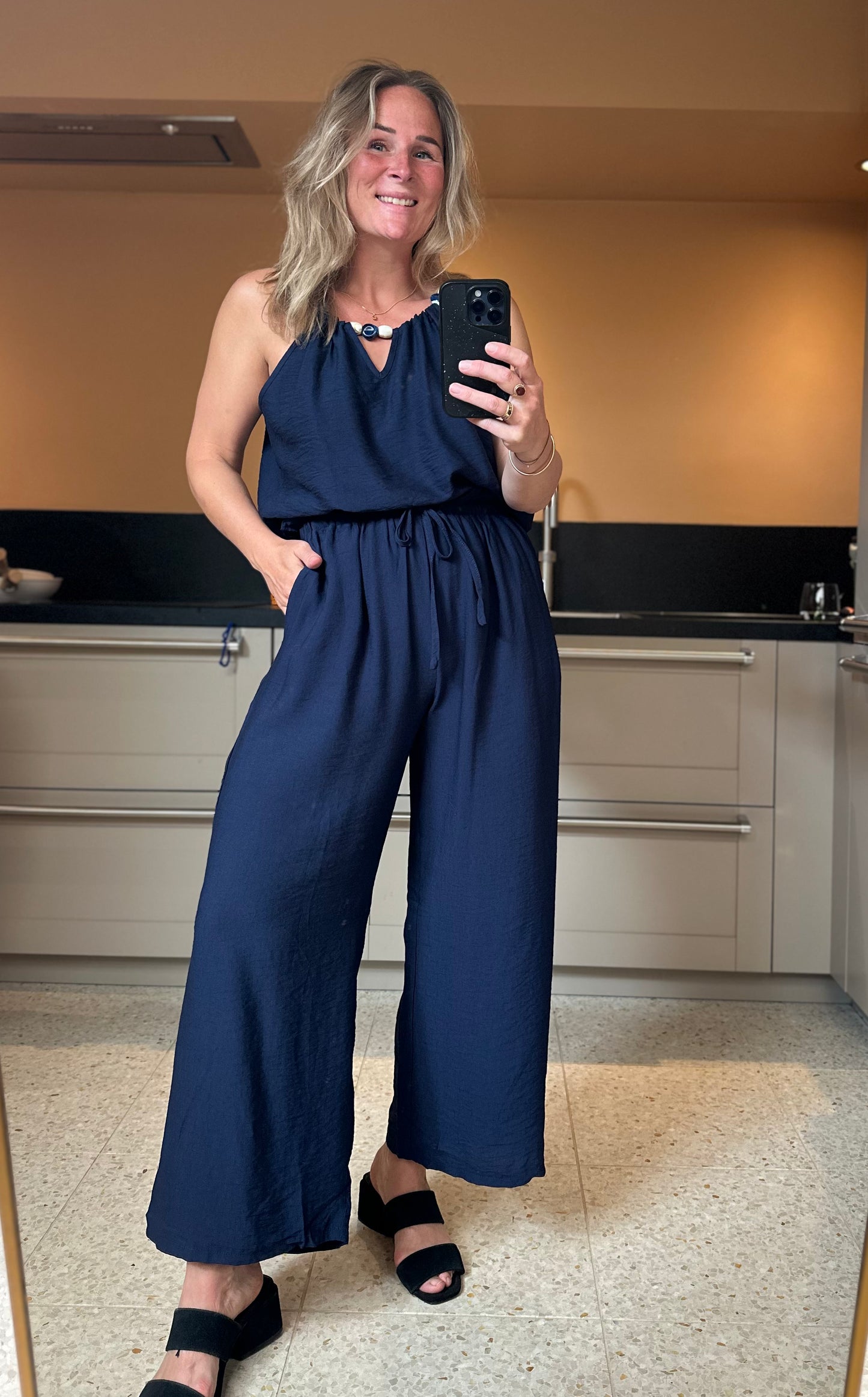 Esmee - donker blauwe luchtige broek