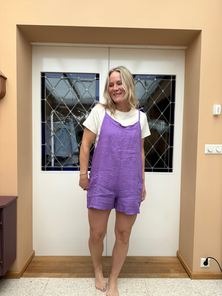 Foob - linnen playsuit lila