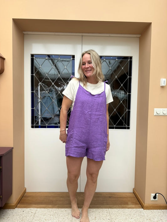 Foob - linnen playsuit lila