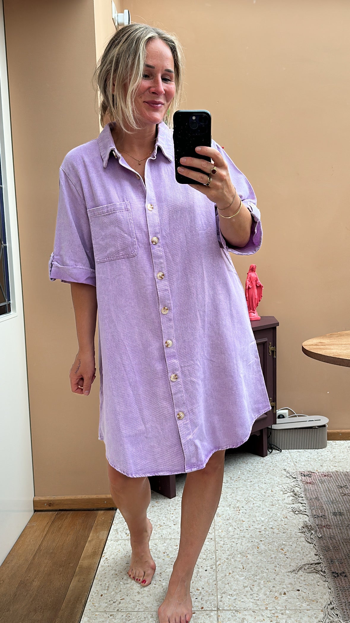Hajar - lila blouse jurkje