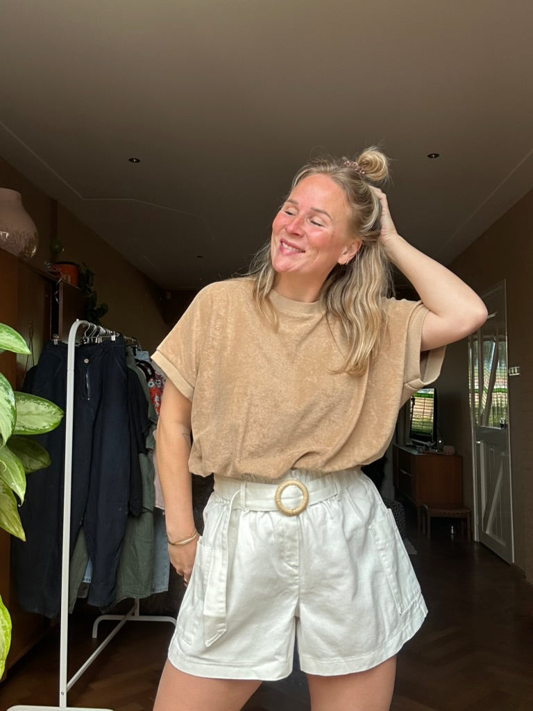 Emely - badstof top camel