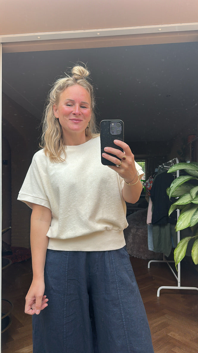 Emely - badstof top crème