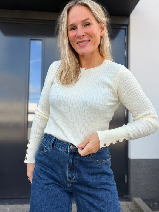 Leah - beige truitje met werkje