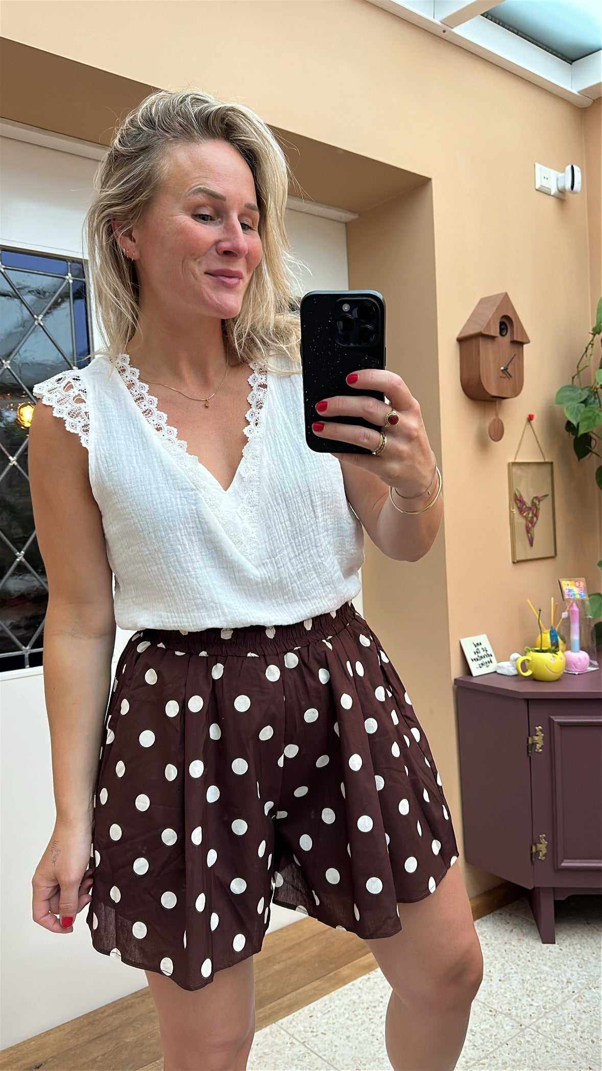 Grey - stippen shortje