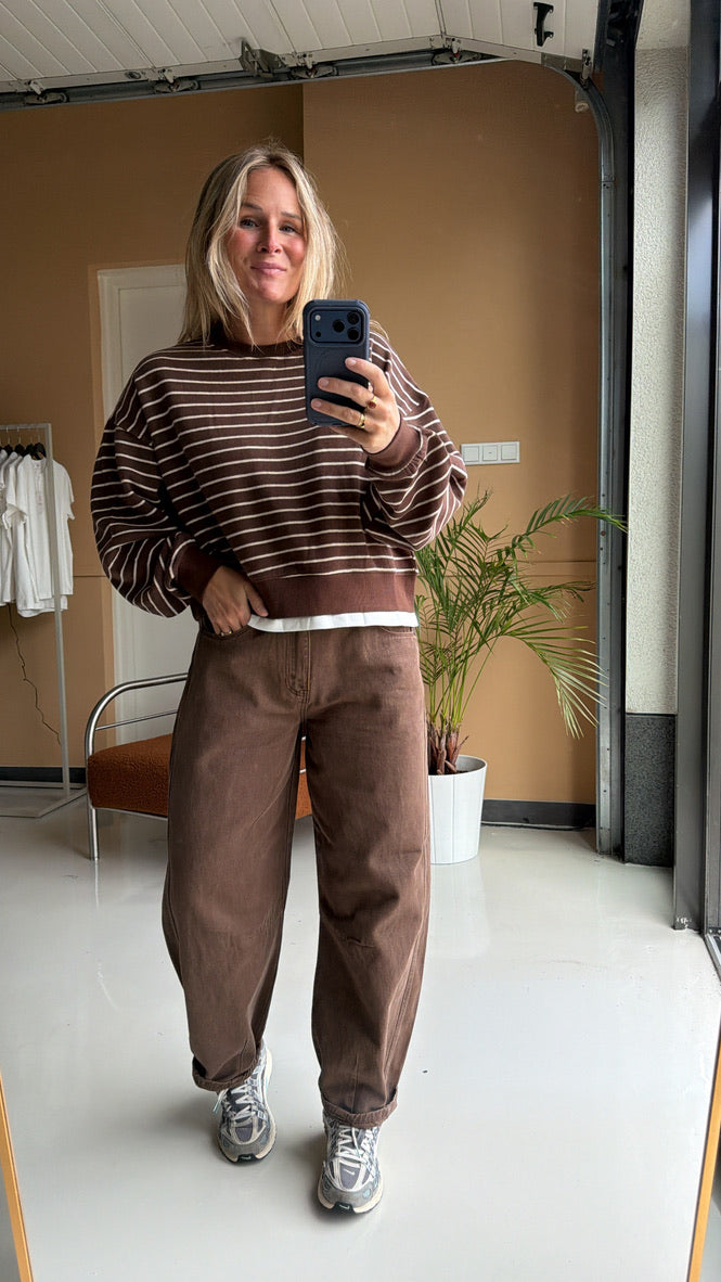 Fiora - barrel jeans bruin