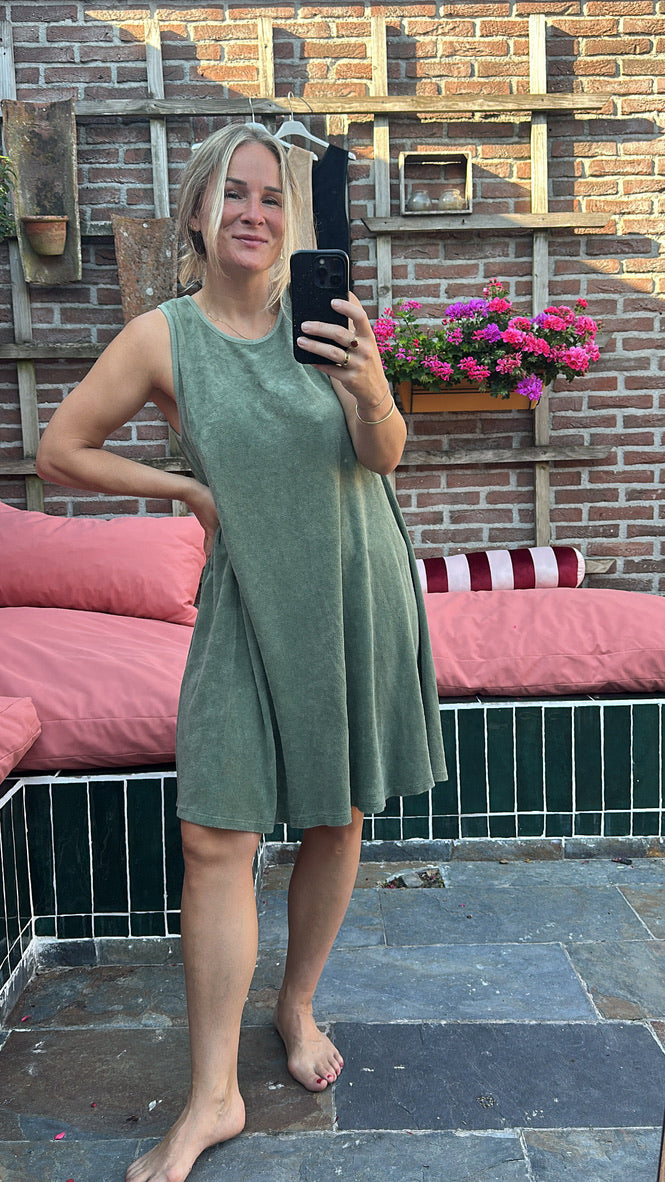 Gabby - badstof jurkje groen