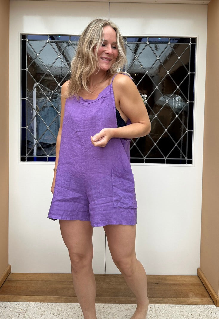 Foob - linnen playsuit lila