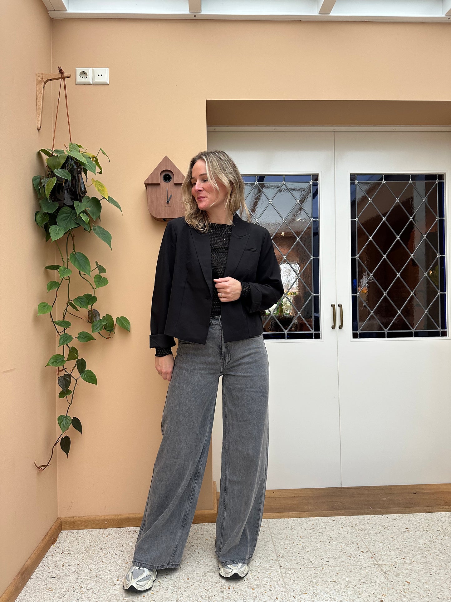 Angie - Licht grijze jeans wideleg