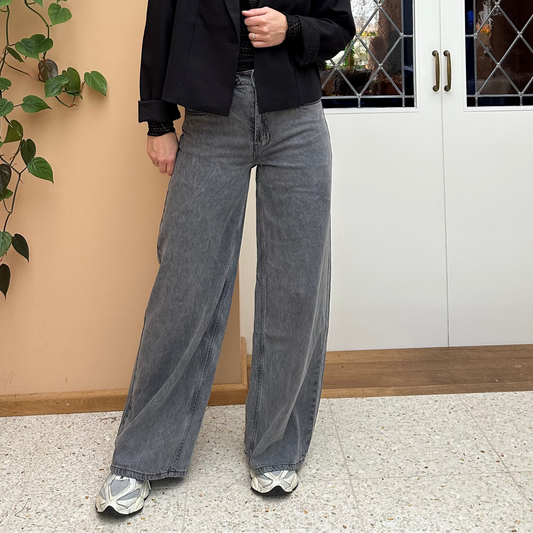 Angie - Licht grijze jeans wideleg