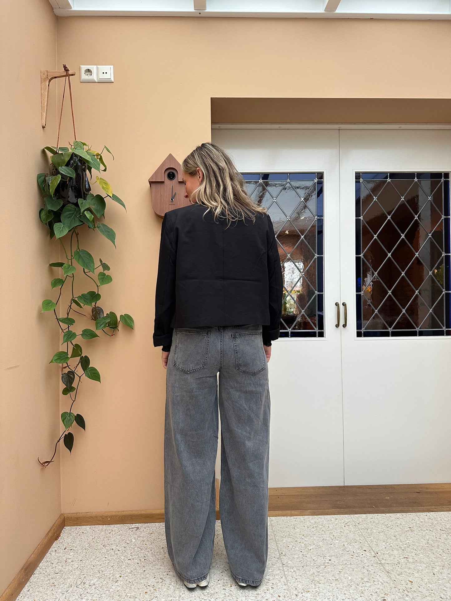 Angie - Licht grijze jeans wideleg