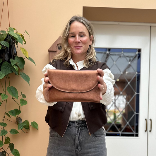 Bisou - Leren clutch / tasje koper