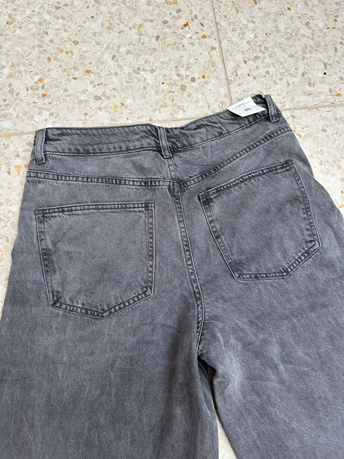Angie - Licht grijze jeans wideleg