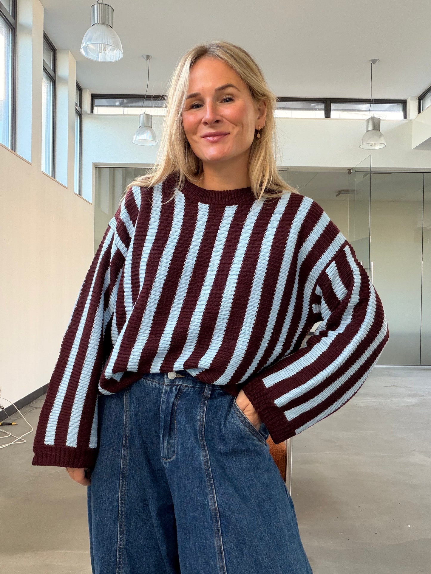 Lia - strepen trui zonder wol