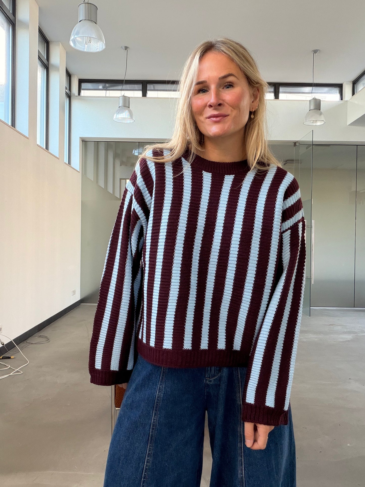 Lia - strepen trui zonder wol