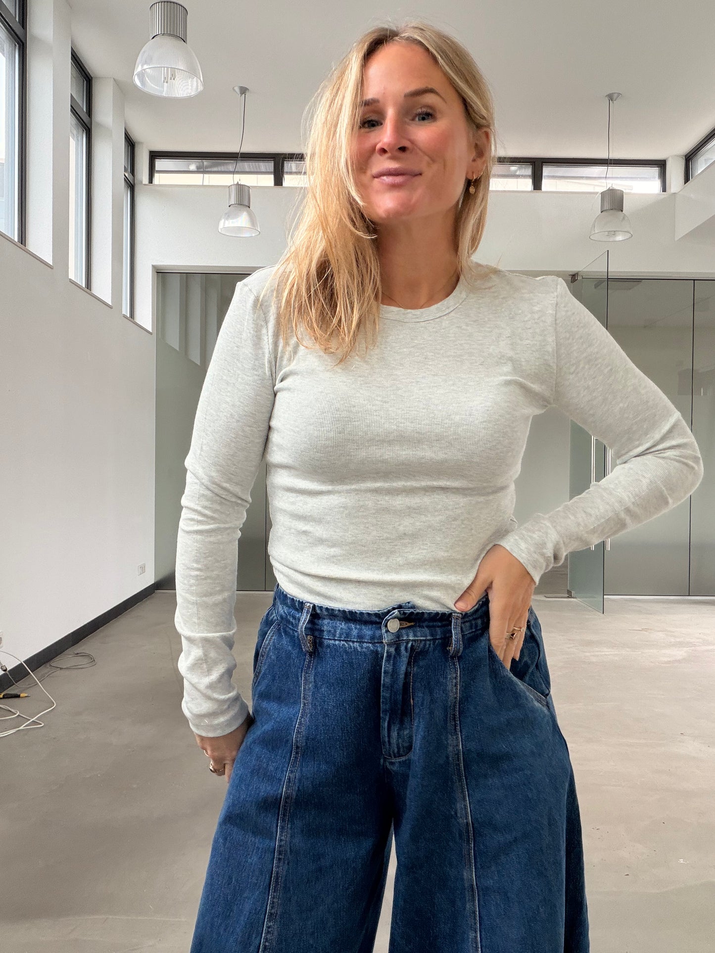 Kaat - grijs gemêleerde longsleeve