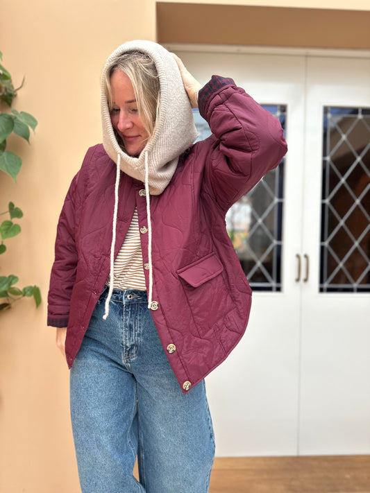 Angeli - gebreide capuchon balaclava crème