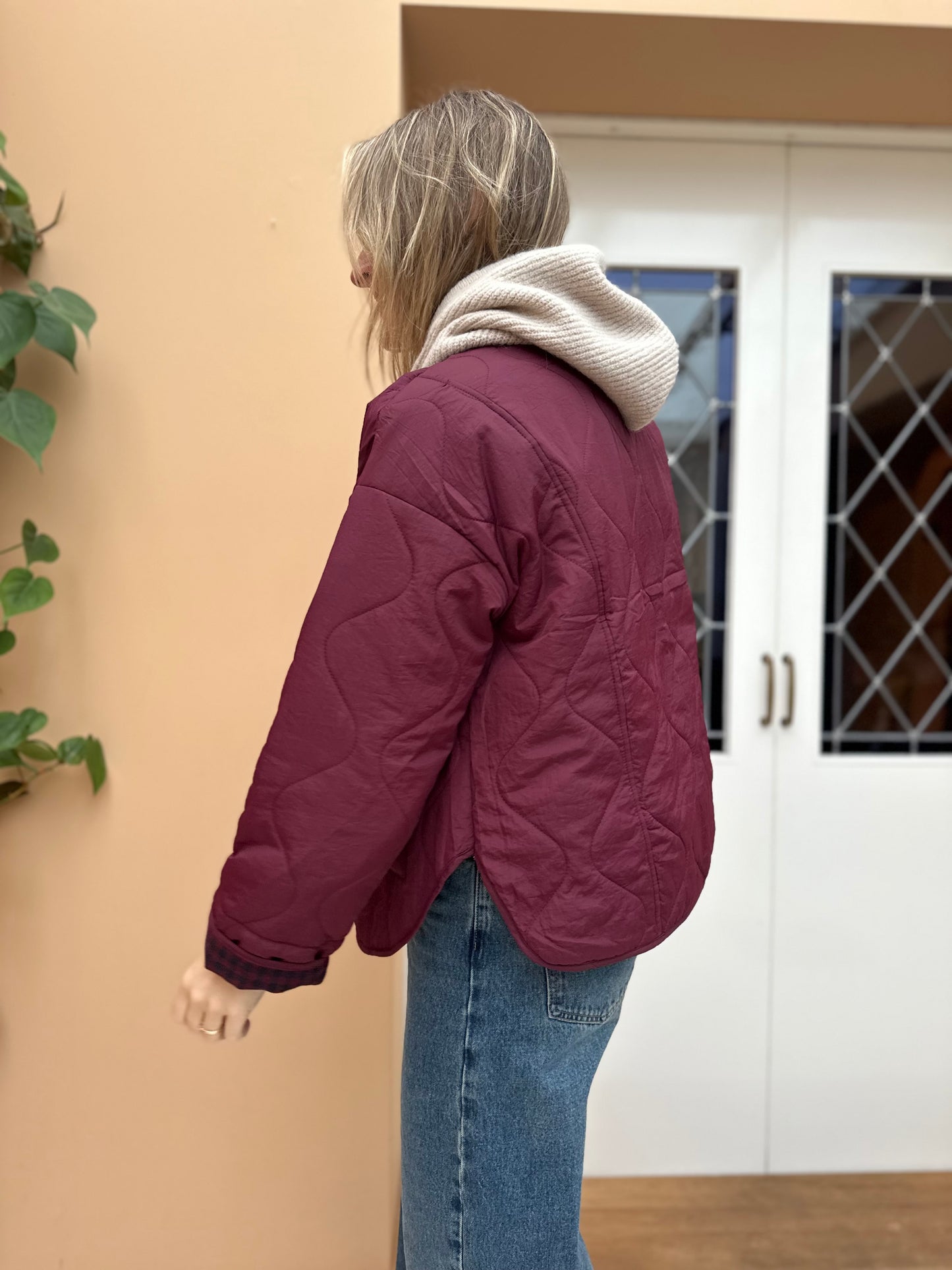 Angeli - gebreide capuchon balaclava crème