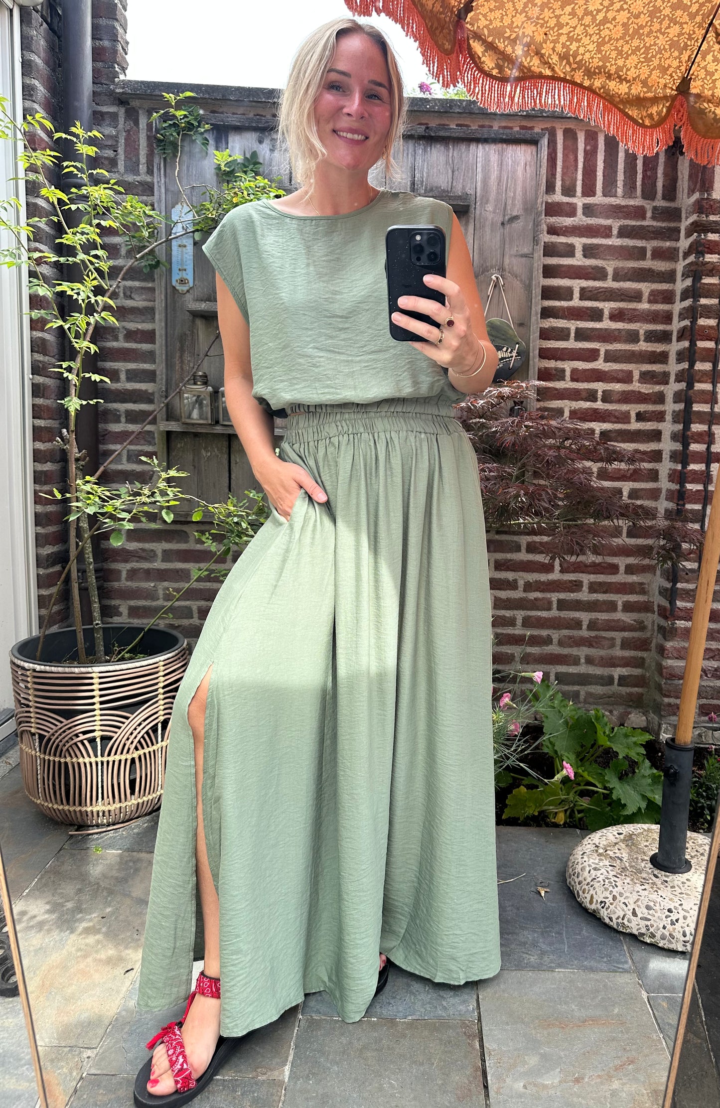 Fab - top en rok combinatie groen