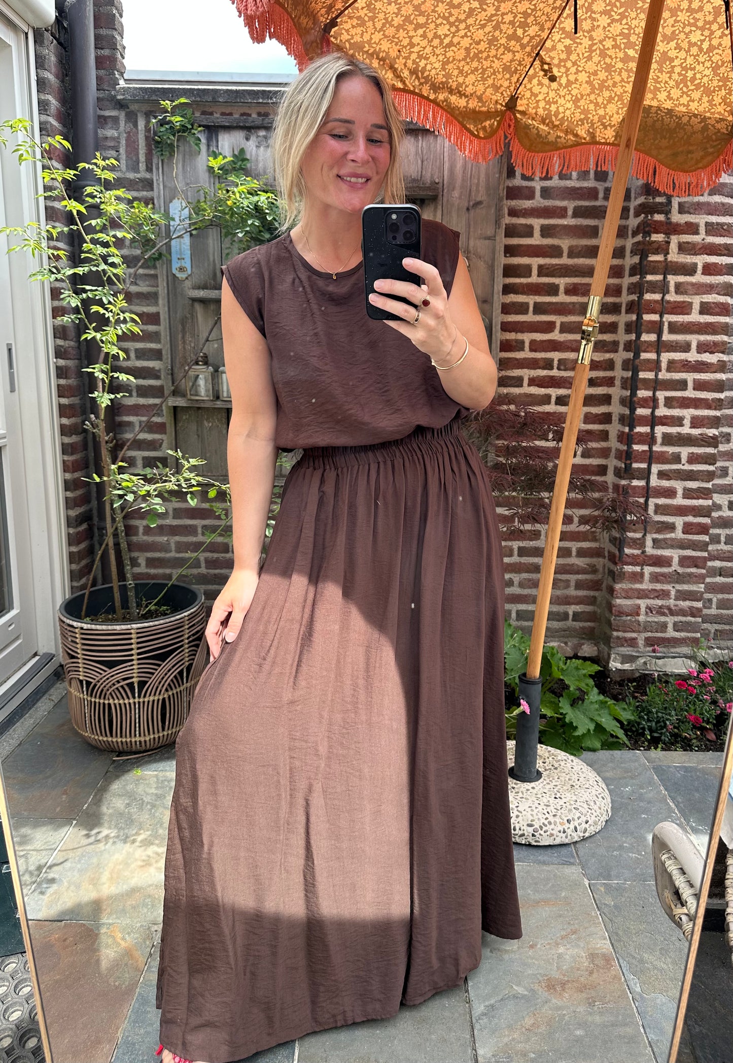 Fab - top en rok combinatie bruin
