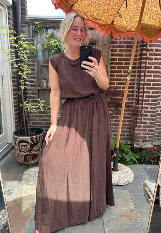 Fab - top en rok combinatie bruin