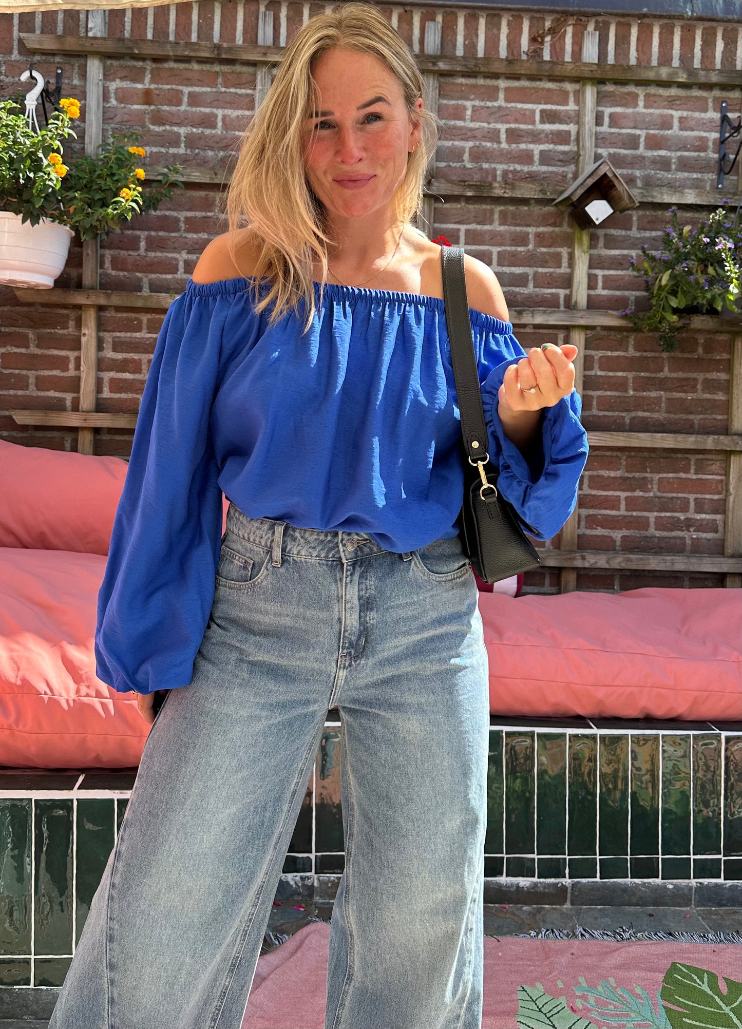 Imre - off shoulder top kobalt