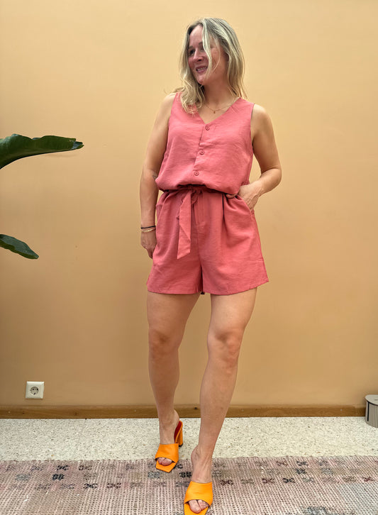 Esra - oud roze playsuit
