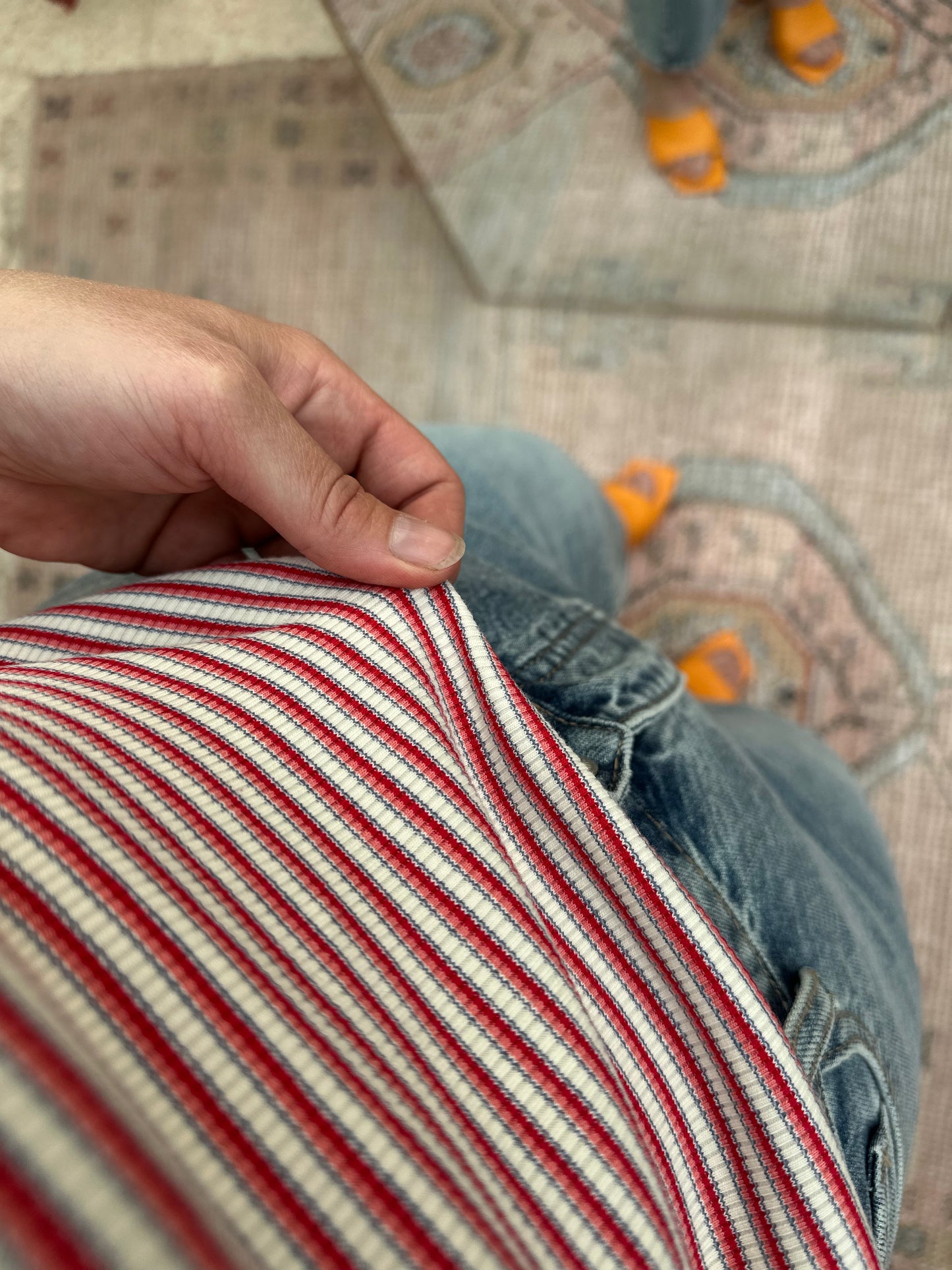 Eran - strepen aansluitend t-shirtje rood