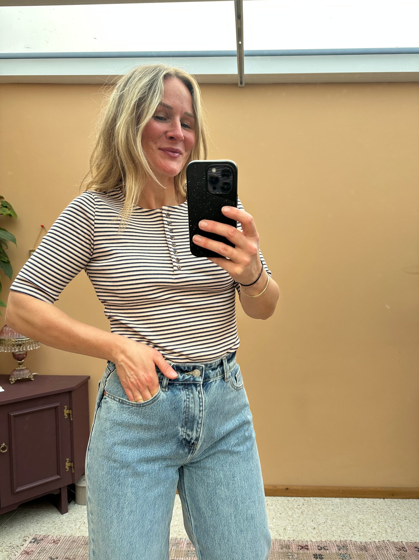 Eran - strepen aansluitend t-shirtje blauw