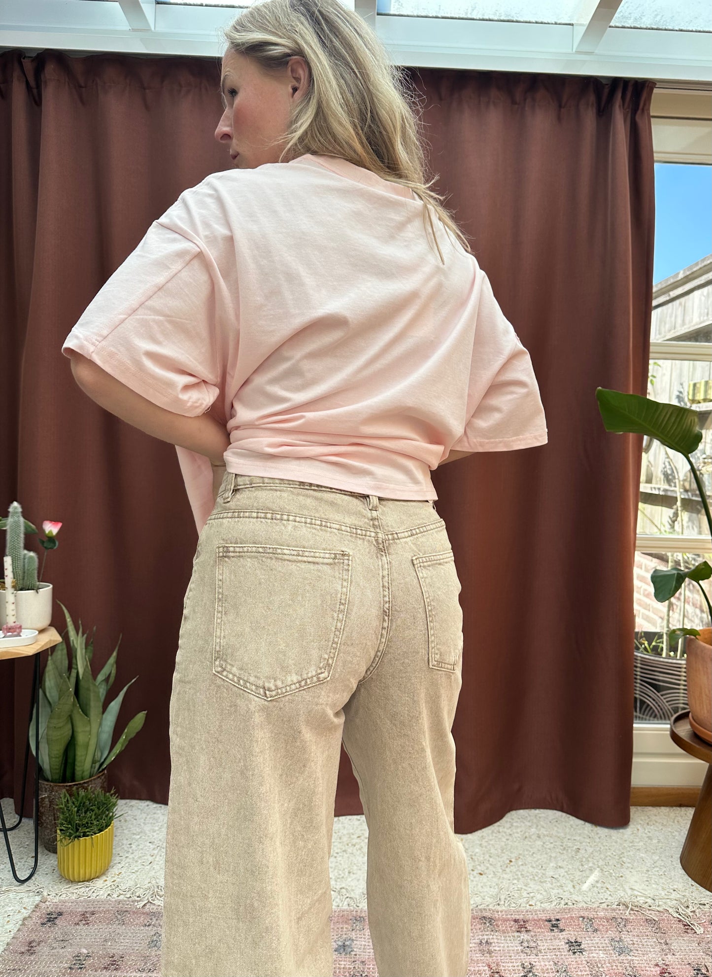 Ebbi - zand kleurige denim balloon