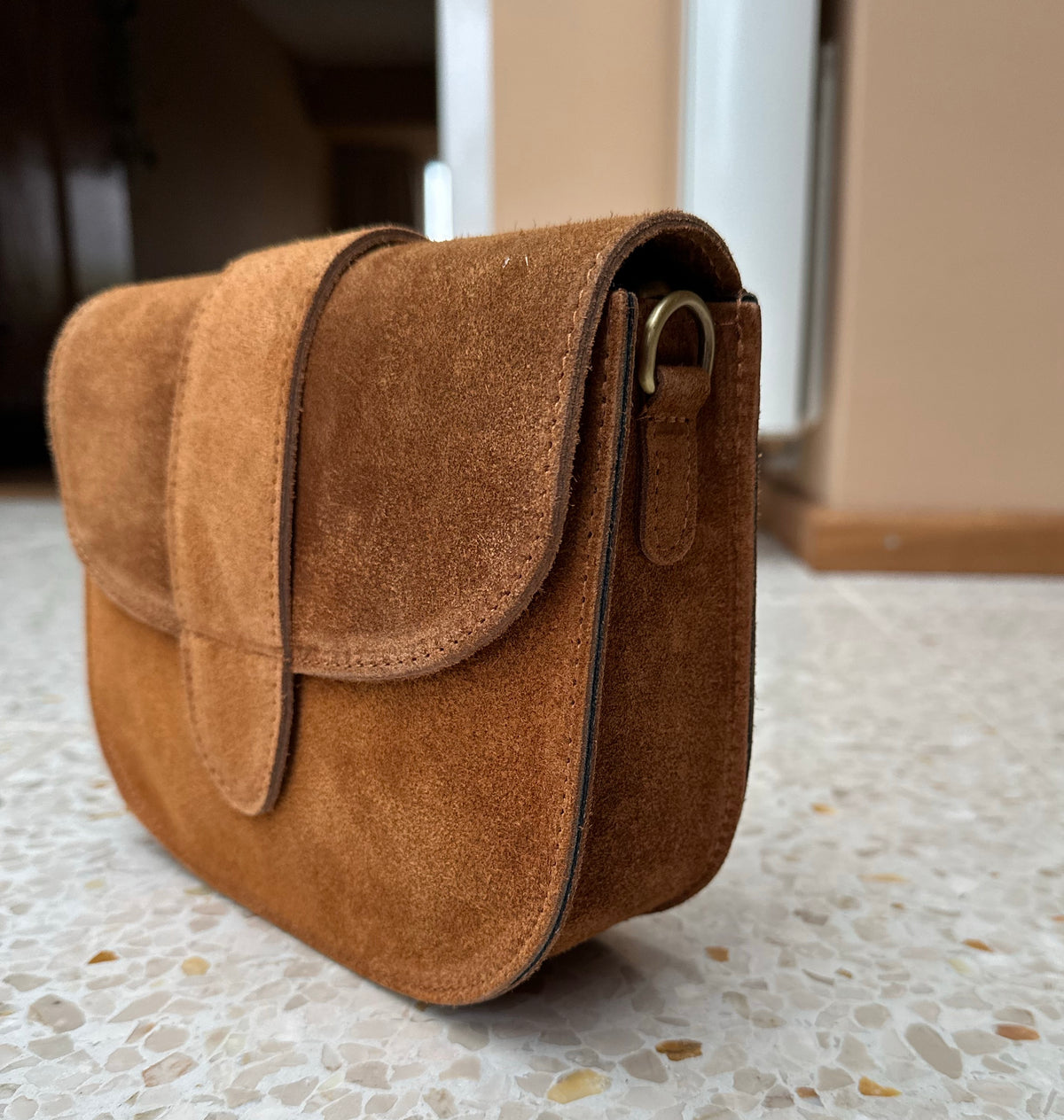 Moon bag - camel suède