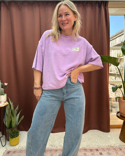 Ella - lila badstof t-shirt
