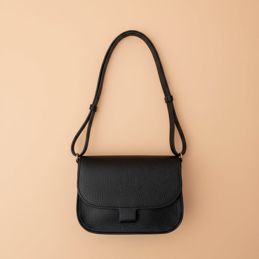 Flora - Leren tas zwart